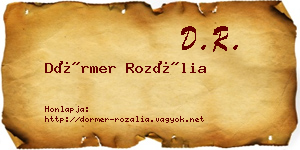 Dörmer Rozália névjegykártya
